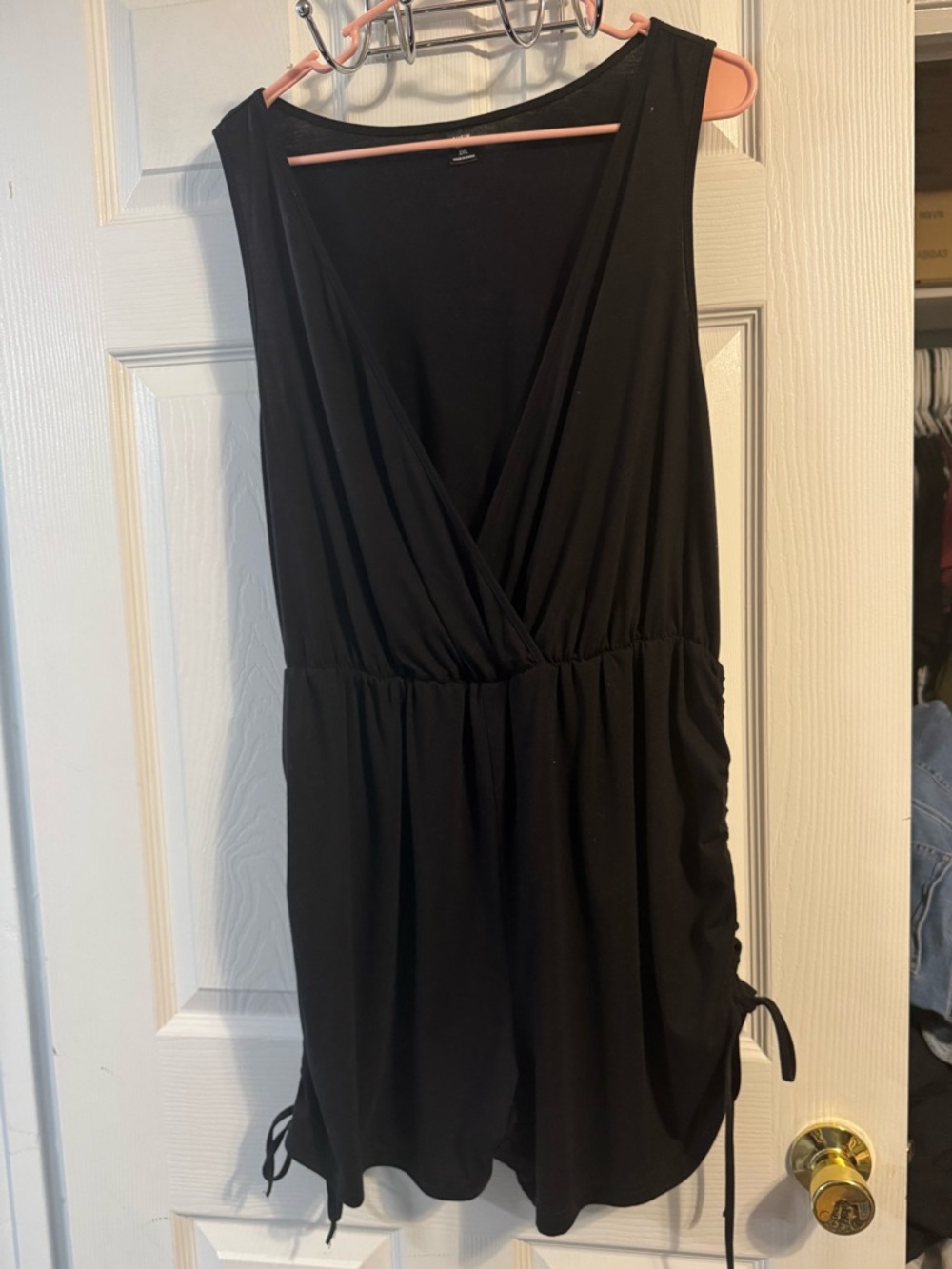 Black Sleeveless V-Neck Romper